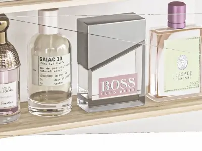 Set of perfumes for the bathroom or beauty salon 3D model