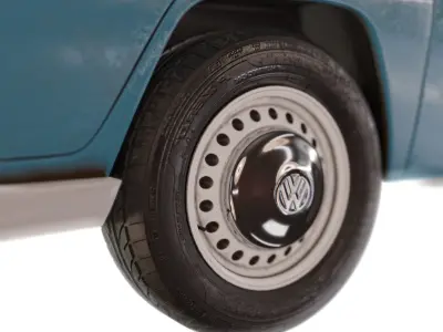 Vintage 1971 Volkswagen Bus Type 2 Low-poly 3D model