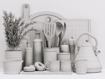Kitchen Decorative Set 073 3D model