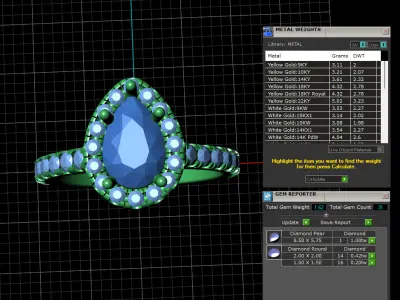 A Teardrop of Twilight The Pear Tanzanite Halo Diamond Ring 3D print model