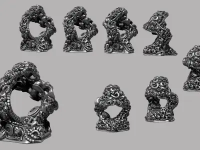 Modern Abstract robotic sculpture 3d print model 167 3D print model