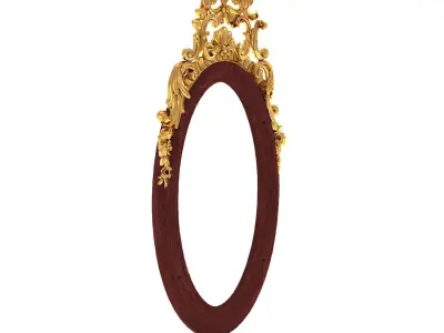 Carving Mirror For Decoration Low-poly 3D model