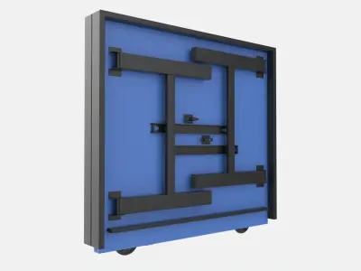 Indoor Table Tennis Table ITTF Folded 3D model