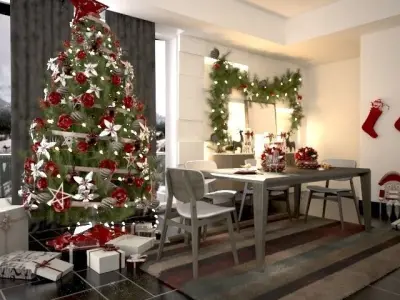  christmas dining room 3D print model
