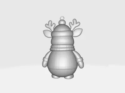 Cute Christmas Reindeer Ornament Festive Holiday Winter Decor 3D print model