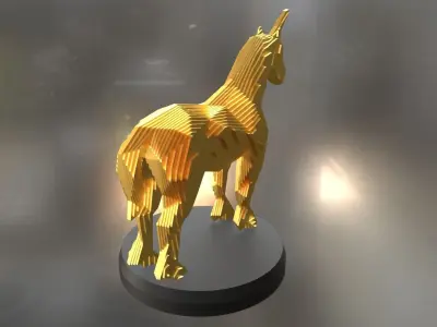 Parametric Unicorn Low-poly 3D model