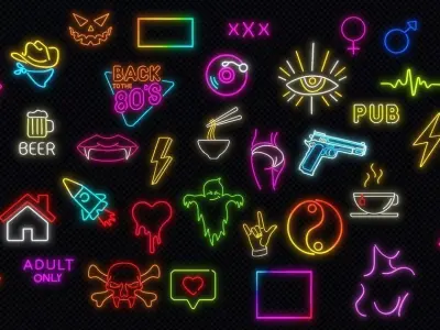 Ultimate Neon Sign pack 3 Low-poly 3D model