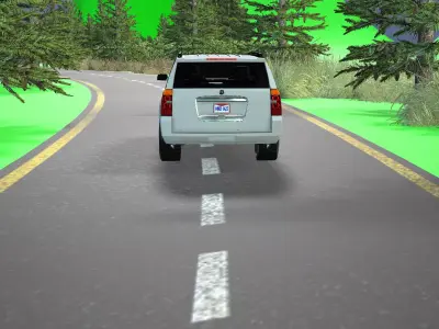 Modern Highway Driving Environment with PBR Textures 3D model