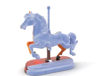 Classic Carousel Horse Model Pack with Ornate Detailing Low-poly 3D model