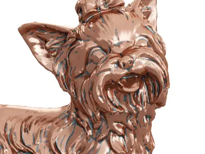 Yorkie dog figurine 3D model