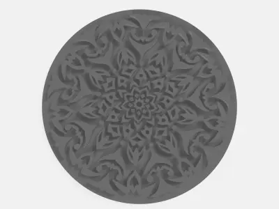 Mandala geometric ornament pattern for CNC or laser engraving 3D print model