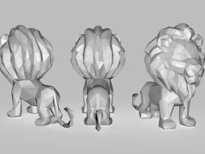 Lion Low poly Low-poly 3D model