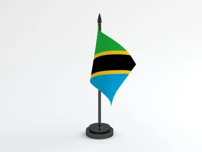 Table Flag Tanzania 3D model