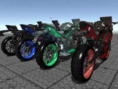 Low poly  Motor Bike  3D model