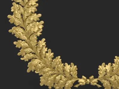 Wreath of oak leaves 3D print model