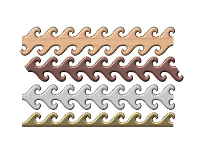Wave greek key strips onlay cornices and friezes relief  3D print model