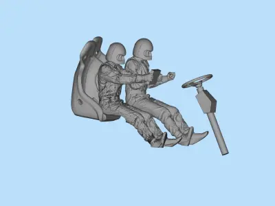 3D print ready Pilot Rally race car male Racing Driver  3D print model