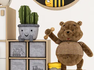 toys and furniture set  Low-poly 3D model