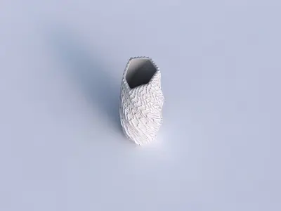 Vase twisted arc hexagon with wavy grid piramides 3D print model