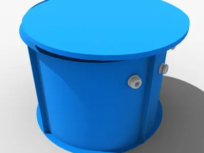 Shaft bucket with two holes 3D model