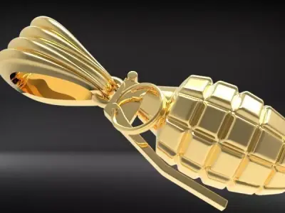 Grenade Pendant Gold Silver Platinum Luxury Jewelry  3D print model