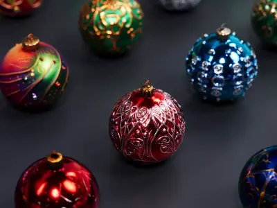 Christmas decoration colored ball 3D model