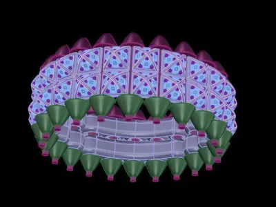 Clash Two Row Piramida Diamonds Ring 18 3D print model