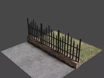 Urban Fence Low-poly 3D model