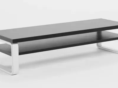 TV Table V2 - Universal Black Console Low-poly 3D model