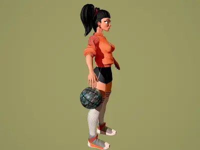 Basket girl  Low-poly 3D model buy