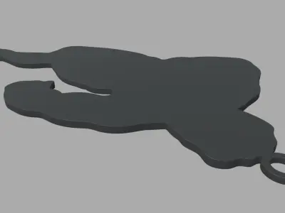 Rugby Key Ring Chain 02 3D print model