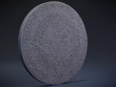 Aztec Calendar  Low-poly 3D model