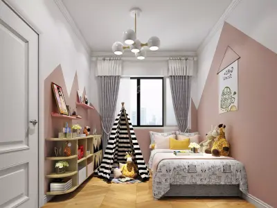 Children Room Interior 3D model 13