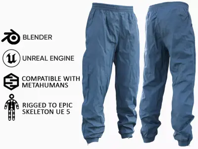 Pants 95 - All MH Bodies and UE5 Skeletons - Rigged Low-poly 3D model