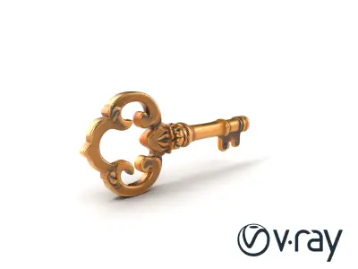 Antique Key Detailed Sculpture model pack Low-poly 3D model