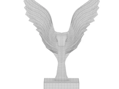 Bird Statue for decoration Low-poly 3D model