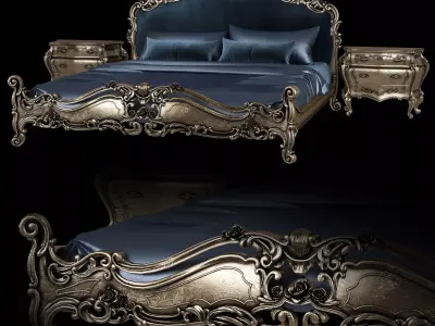 rococo bed 3D model