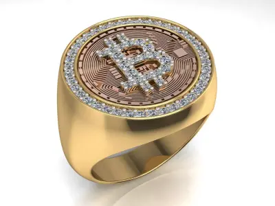 BitCoin Ring For Men 3D print model