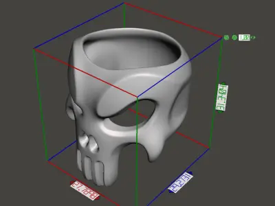 skull ring jewelry The Punisher vol1  3D print model