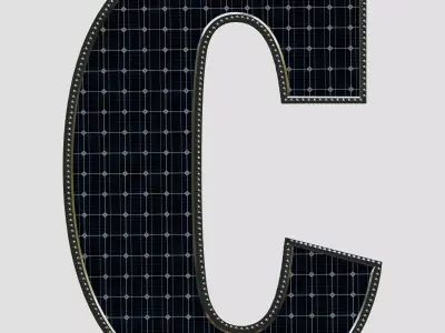 Solar Panel Letter - C 3D model