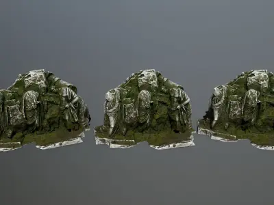 statue mountain  Low-poly 3D model