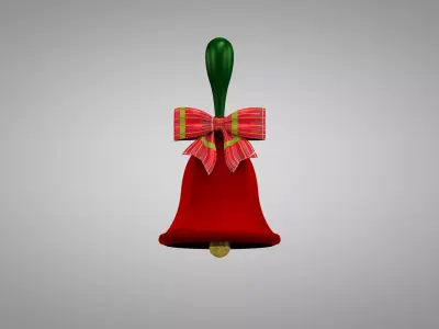 Hand Bells Red 3D Model 3D model