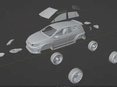 Volkswagen Golf GTI Widebody High-Quality 3D print model