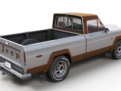Jeep Gladiator J-10 pickup truck Low-poly 3D model