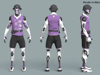 Robot RX-104 - Game Ready 3D Model Low-poly 3D model