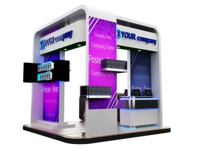  Booth Exhibition Stand a84 3D model