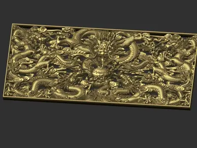 Five Dragons 3D print model