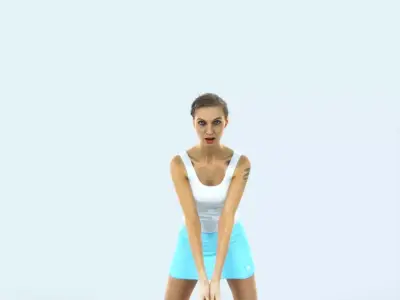 Aspiration 15K Digging Volleyball Sports Woman Low-poly 3D model