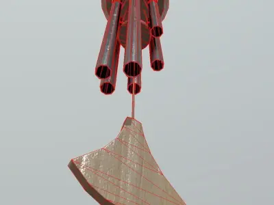 Wind Chime Low-poly 3D model