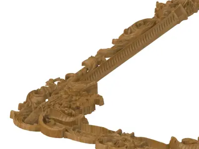 Carved picture frame STL 3D model 38